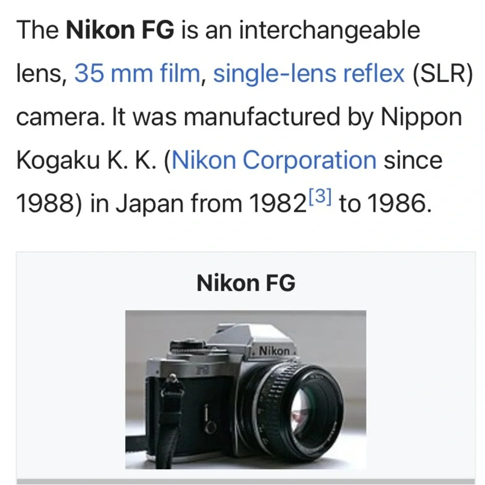 Vintage Nikon FG camera 📸
